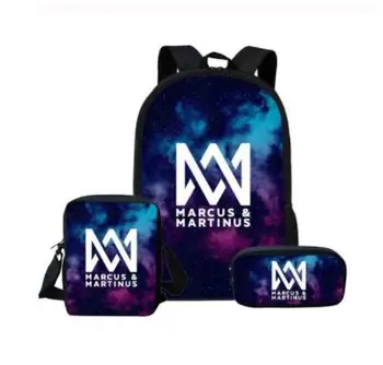 Marcus y Martinus mochilas para Niñas Niños Aficionados de Hip Hop de la Moda Mochila de la Adolescente Libro Personalizado Bolsa Set 3 Pcs