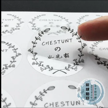 100 pcs Personalizada Transparente Pegatinas de Papel de Plástico a prueba de agua Pegatinas Logotipo de la Empresa de Diseño de PVC Transparente de la Publicidad de Cualquier Texto