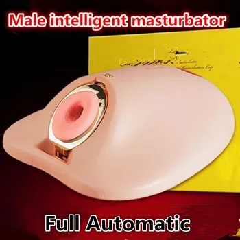 Nuevo! Completo Automática Inteligente de Empuje de la Calefacción Masturbador de Carga USB Manos Libres del Pene Aparato de gimnasia para Adultos Juguetes Sexuales
