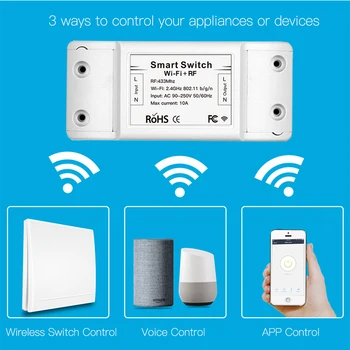 RF433 Wifi Inalámbrico de Control Remoto Smart Switch,el Panel de Pared del Transmisor ,la Vida Inteligente/Tuya APP ,Funciona con Alexa principal de Google.