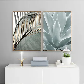 Las Hojas de la palma de la Planta Arte de la Pintura en tela Aloe Botánico s E Imprime Modular las Imágenes de la Pared Para la Sala de estar Decoración del Hogar
