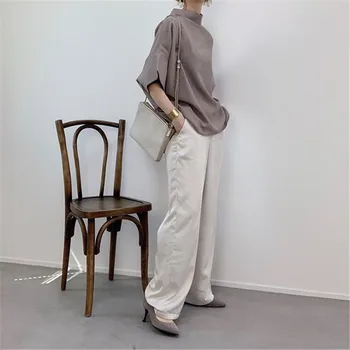 Japón Minimalista de Verano Sólido Blusa Camisa de las Mujeres Elegantes de Trabajo de la Oficina de Desgaste de la parte Superior OL Ropa 2020 Corea del Estilo Oversize Blusas de Señora