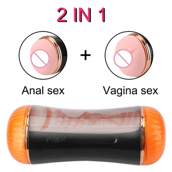 IKOKY 10 velocidades Automática Masturbador Masculino de Doble canal Anal Vagina Masturbación Taza Máquina de Sexo Real Coño Juguetes Sexuales para Hombres