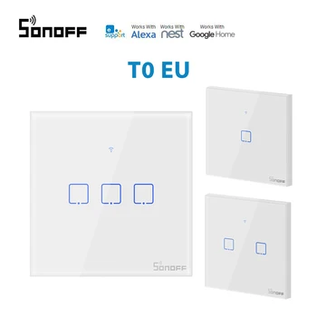 SONOFF T0 UE TX-Series WiFi BRICOLAJE Smart Switch Smart Home Control Remoto de Pared, Interruptores de Trabajo Con EWelink principal de Google, Alexa Amazon