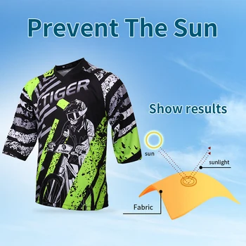 X-Tigre Anti-Pilling MTB Downhill Camisetas de Bicicleta de Montaña Camiseta de Verano Otoño Transpirable de Motocross Jersey de Bicicletas de DH de la Camisa