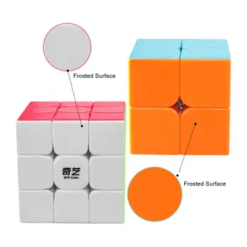 D-FantiX Qiyi Cubo Mágico Conjunto Qidi s 2x2 Guerrero W 3x3 Stickerless Velocidad Cubo Paquete de 2x2 3x3 Educativos Rompecabezas de Juguete para el Niño Adulto