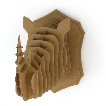 Puzzle 3D de Papel DIY Creativo Modelo de la Pared que Cuelga de Cabeza de Ciervo de los Alces de Rinoceronte, Elefante Regalo de Artesanía Decoración del Hogar de Animales de la Fauna silvestre