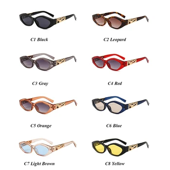 Mimiyou Retro Cat Eye Gafas de sol de las Mujeres de Oro de Leopardo, Gafas de Sol de Señora de la Moda Vintage Gafas de Tonos de Diseño de la Marca de Diseño de Oculos