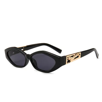 Mimiyou Retro Cat Eye Gafas de sol de las Mujeres de Oro de Leopardo, Gafas de Sol de Señora de la Moda Vintage Gafas de Tonos de Diseño de la Marca de Diseño de Oculos