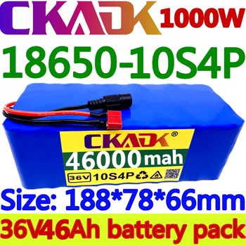 2020 NUEVA batería de 36V 10S4P 46Ah paquete de batería de 1000 W de alta potencia de la batería 42V 46000mAh Ebike eléctrica de la bici de BMS