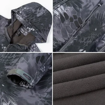 PAVEHAW Soft Shell cazadora de Camuflaje táctico militar de la chaqueta de los Hombres Táctico de los hombres chaqueta Impermeable Ejército de Lana Ropa de mujer