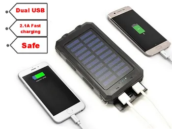 Cargadores solares 20000mAh para todo tipo de teléfonos celulares de Carga Flshlight Impermeable con Brújula