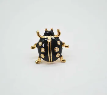Envío gratis 12pcs/ lote de la moda accesorios de la joyería de nuevo diseño de metal esmalte lindo insecto mariquita insignia broche pin