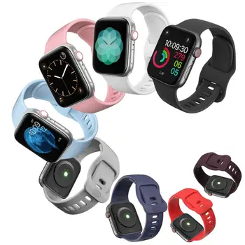 El deporte de la correa de silicona para Apple watch 5 4 banda de 44 mm 40 mm iWatch de banda de 42 mm 38 mm ajustable correa para el Apple watch 5 4 3 42 40 44