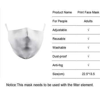 Lindo Punto Negro de la Impresión de la Cara de la Tela de las Máscaras de Conejo Waterable Tela Máscaras Máscaras Ajustable Reutilizables Boca-mufla