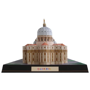 Basílica de San Pedro, en el Vaticano Papel Craft Modelo 3D de Edificio de Arquitectura DIY Juguetes educativos hechos a Mano Adulto Juego de Puzzle