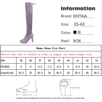 Las mujeres de Alta del Muslo Botas de Moda de Cuero de Gamuza zapatos de Tacón Alto Zapatos de cordones Mujer de Más de La Rodilla Botas Más el Tamaño de los Zapatos de 2021 Botas