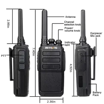6pcs RETEVIS RT28 Walkie Talkie PMR Radio VOX PMR446 de Carga Micro USB Mini Portátil de Dos vías de Radio Walkie-Talkie Transceptor