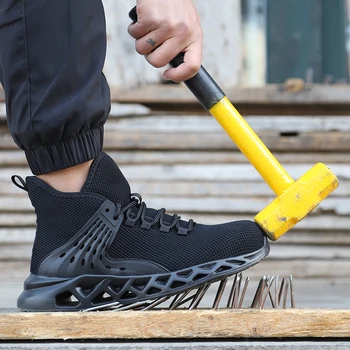 Macho Calzado de Seguridad Bota de Trabajo de Seguridad de Acero del Dedo del pie Zapatos de los Hombres de Trabajo Botas de Seguridad de los Hombres Anti-pinchazo Indestructible Zapatos Zapatillas de deporte de Trabajo