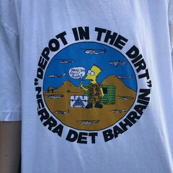 Vintage Bootleg Bart Oriente Medio Depot En La Tierra Camiseta Sz Xl Homme Personalizadas Camiseta