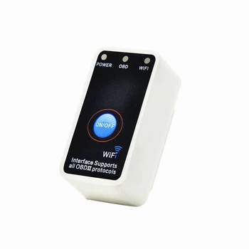 ELM327 WIFI OBD2 V1.5 Diagnóstico del Escáner Con Interruptor de encendido/apagado botón de elm327 tiene Alta Velocidad, BRAZO Chip DE color Blanco