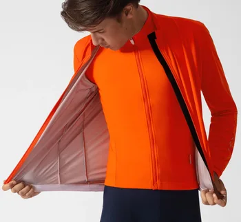 2019 toda la temporada de la naranja ligero ciclismo de lluvia Chaqueta cortavientos de alta tecnología transpirable de 3 capas de tela de la chaqueta impermeable