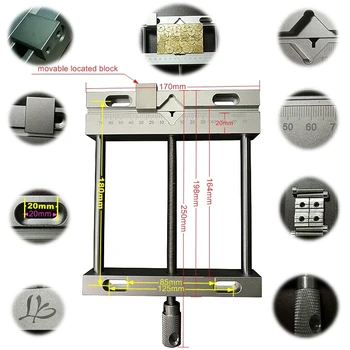 CNC máquina de grabado paralelo mandíbula vicepresidente de precisión, plana pinzas especiales para la marca tallada y vaciamiento de socorro