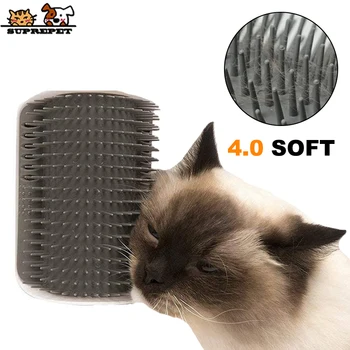 SUPREPET Cara de Gato Rascador de Acondicionador de 3D Suave Esquina de Plástico Pet Grooming Cepillo de Gato Auto de Aseo de la Pared de Masaje Cepillo Cepillo de Pelo
