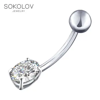Colgante de SOKOLOV piercing en el ombligo con la plata phianite de la moda de la joyería 925 de las mujeres de los hombres