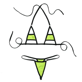 Las mujeres del Traje de baño de Micro Mini Bikini trajes de baño de Dos piezas con Cuello Halter de Lencería Sexy de Natación Traje de Baño Bra Top & Calzoncillos Ropa interior