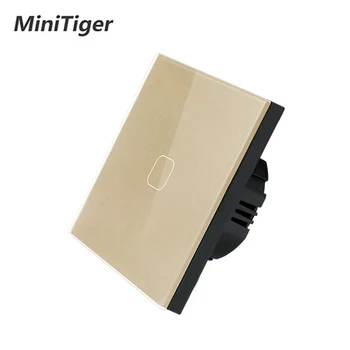 MiniTiger EU/UK estándar Impermeable 1/2/3 Pandilla de luz LED Táctil Sensor para Interruptor de Pared Interruptor de la lámpara de Cristal Templado de lámpara de Pared, lámpara Interruptor