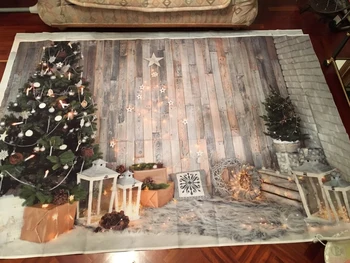 La navidad telón de fondo para la fotografía piso de madera de fondo para el estudio de foto de la familia de árbol de navidad telón de fondo recién nacido, retrato de la cabeza