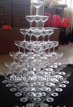 Nueva llegada triángulo de la copa de la torre de la boda props /de la boda decoración /plástico acrílico de champán, copa de champán, copa de la torre