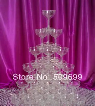 Nueva llegada triángulo de la copa de la torre de la boda props /de la boda decoración /plástico acrílico de champán, copa de champán, copa de la torre
