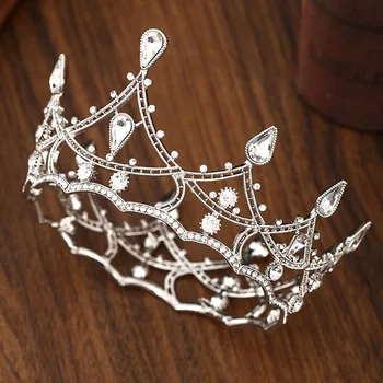 Vintage Estilo Barroco de la Boda de la Corona para Novia Noiva Bling Cristal Tiaras y Coronas, Diademas de diamantes de imitación para las Mujeres de la Joyería del Pelo