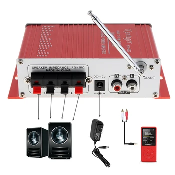 HY-602 HI-FI, Reproductor de Audio Digital Amplificador de Coche de Radio FM Estéreo con Reproductor de DVD USB SD MP3 de Entrada con Control Remoto de Radio FM Recibir