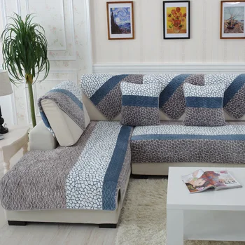 Fundas de sofá para la Sala de estar de la Felpa de la Raya Sofá Cubierta Minimalista Moderno Esquina de la Cubierta del Asiento Sofá Toalla