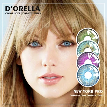 D'ORELLA 1 Par(2 unidades) BRILLANTE Serie de Colores Lentes de Contacto Cosméticos para los Ojos Lentes de Contacto de Color de Ojos
