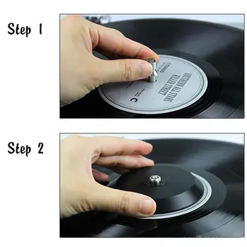 De Acero Durable LP Giradiscos de Vinilo Disco Estabilizador Anti Choque Registro de Peso/Abrazadera #917