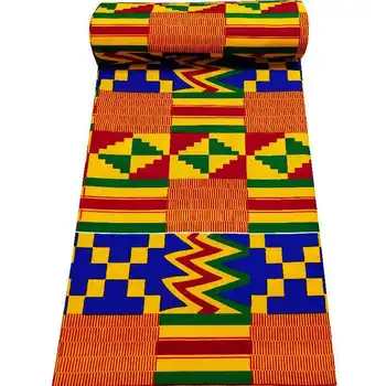 Africano de cera de tela kente telas 6yards ankara material de algodón de áfrica cera estampados de algodón de áfrica cera de la tela para el vestido de mayoreo