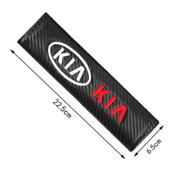2PC Coche Estilo de fibra de carbono Cinturón de seguridad de Caso de la Cubierta Para Kia Éxito Río Sportage R K3 K4 K5 Éxito Sorento Cerato Optima 2016 2017