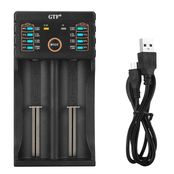 GTF GF208 USB Inteligente Cargador de Batería del Banco del Poder de la Función de Ni-MH, Litio para 14500 26650 18350 18650 Células de la Batería