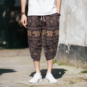 2019 Verano Becerro de Longitud Sueltos Pantalones Casuales Hombres Japoneses Streetwear Corredores de los Hombres Pantalones de Hip Hop pantalones de Chándal, Pantalones Masculinos 4XL 5XL