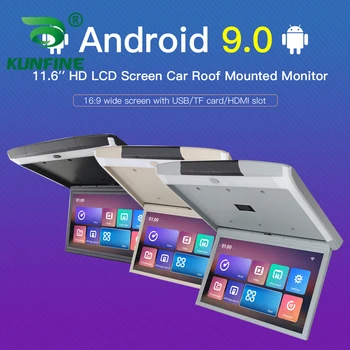 11.6 pulgadas de Pantalla digital de pantalla Android 9.0 en el Techo del Coche Monitor LCD abatible de Pantalla Sobrecarga de Vídeo Multimedia de Techo de montaje en Techo