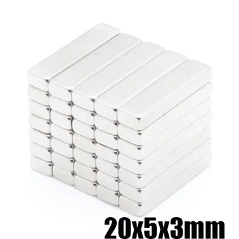 100pcs 20x5x3 mm ¿N35 magnéticos de neodimio-hierro-boro imán fuerte 20X5X3mm rectangular imán fuerte 20X5X3mm nuevos productos