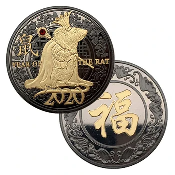 2020 Rata Año Reto De La Moneda Zodiaco Chino De Recuerdos De La Moneda De La Colección De Arte De Nueva Arriva