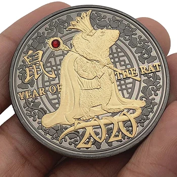 2020 Rata Año Reto De La Moneda Zodiaco Chino De Recuerdos De La Moneda De La Colección De Arte De Nueva Arriva