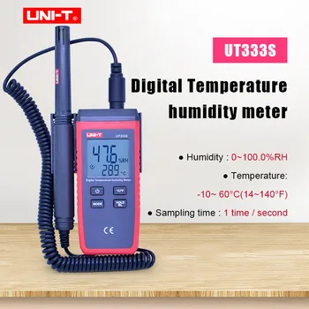 UNIDAD UT333S de Temperatura Medidor de Humedad al aire libre Higrómetro termómetro Indicación de Sobrecarga/retención de Datos/MAX/MIN/Retroiluminación de la pantalla LCD