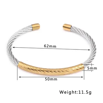 Modyle de Oro de Plata de Color de cable de acero inoxidable de malla de las Pulseras de la pulsera de cadena brazaletes para las mujeres