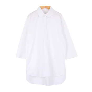 Corea 2019 Nuevo Otoño Bebé de Algodón de la Camisa de la Chica de la Blusa Blanca de Color Sólido Suelto de Ocio de Niños de Manga Larga Tops Camisa de Niño,#5342